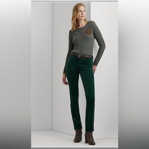 Lauren Ralph Lauren
Stretch Corduroy Mid-Rise Straight Pant in deep green Sz 27